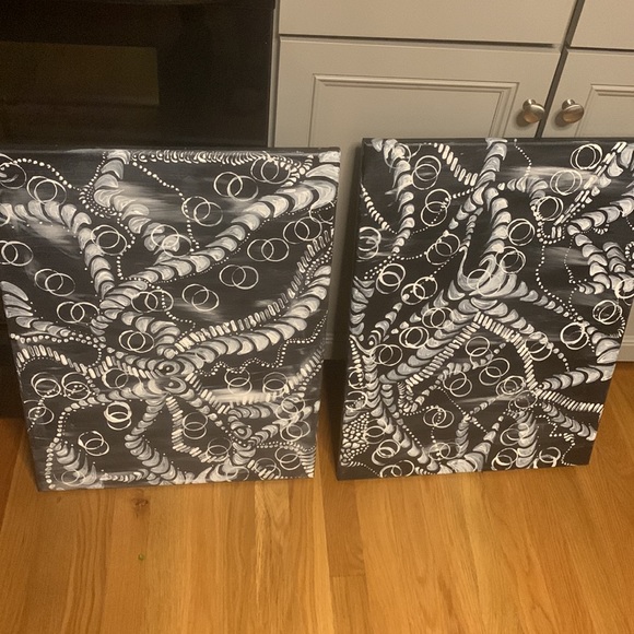 Set of two original, one of a kind abstract paintings. New - Picture 5 of 16